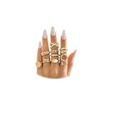 14K Gold Stackable Knuckle Rings Set for Women Teen Girls&comma;Aesthetic Silver 10Pcs Trendy Dainty Open Midi Rings Set&comma;Midi Finger Rings Pack Jewelry Gifts