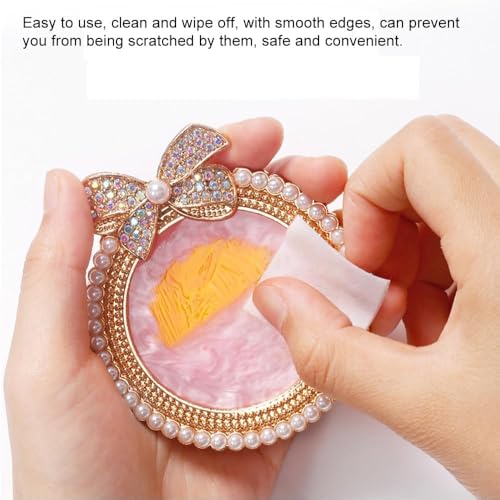 Image of NAILWIND Resin Stone Nail Art Palette, Nail Mixing Palette with Diamond Base, Nail Art Cosmetic Mixing Palette Color Mixing Pigment Polish Holder Nail Art Painting Gel Palette Pearls - 1 pcs