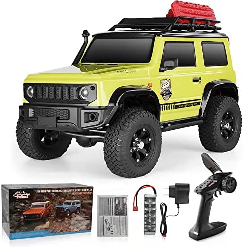 roadwi RGT RC Crawler 1:10 4WD Off-Road Truck Rock Cruiser RC 136100V3 Hobby RC Car Toy Car for Adults (Fluorescent Green)