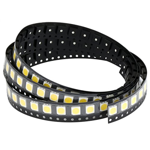 Aexit 100pcs 5050 Lighting fixtures and controls 4000K White SMD LED Diode Lights(Mount Chip DC 3-3.4V 60mA) Super Bright Electronics Components Light Emitting Diodes