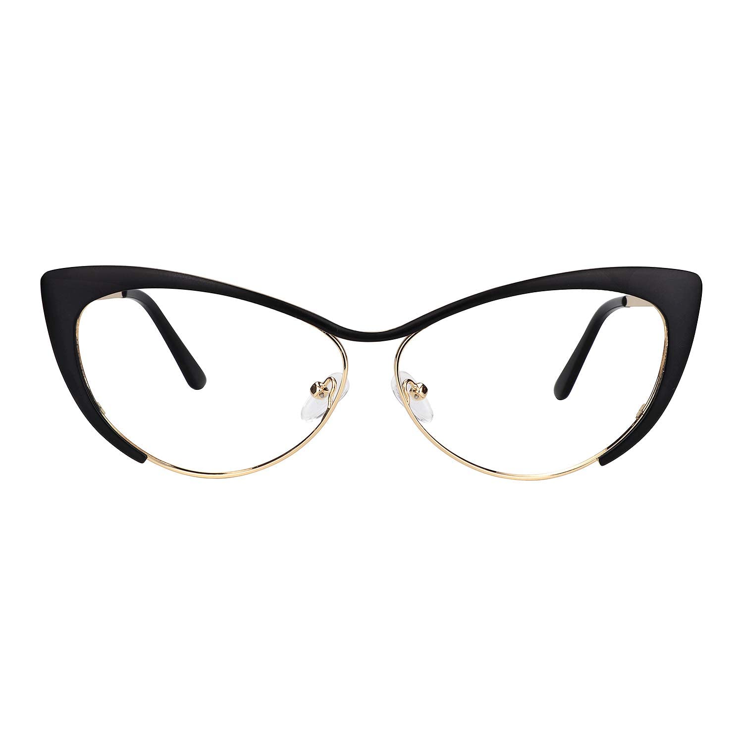 Zeelool Oversized Cat Eye Blue Light Blocking Glasses for Women Metal Eyewear Ellen VFM0176