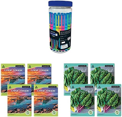 Classmate Octane Neon- 25 Blue Gel Pens & Classmate Notebook - Single ...