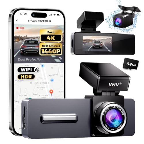 VNV 4K+2.5K Dash Cam Front & Rear WiFi-6 App Control