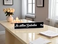 CaPiSo Unikat 20x40 cm Große Satin-Doppelschleife ohne Basteln Trauerschleife Beerdigung Grabschleife Urnenbeisetzung Trauerstrauss Satinschleife Gedenken Schwarz – Ansicht 6