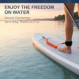 Leash Paddle Surfing, 10ft x 5 mm, pasek bezpieczeństwa do deski surfingowej, Longboard i SUP, elastyczny wynalazek surfingowy z regulowanym paskiem na kostkę do sportów wodnych, pomarańczowo-czerwony