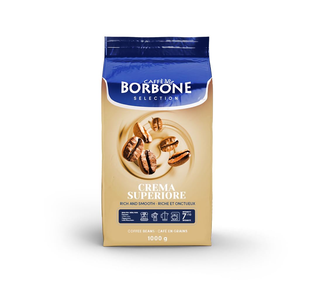 Caffe Borbone Whole Bean Coffee, Medium Roast Arabica and Robusta Blend, Crema Superiore, Rich and Smooth Italian Coffee, 2.2 lb Bag