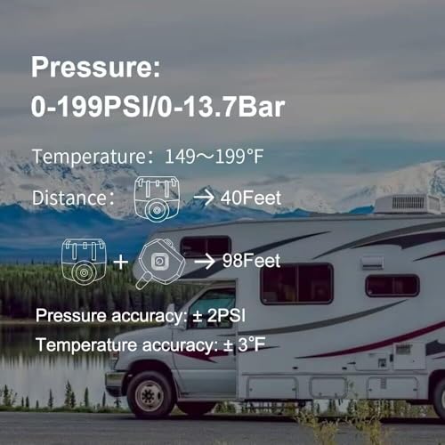 B-Qtech Trailer RV TPMS Solar Tire Pressure Monitoring System with 6 Flow Thru Sensors & Signal Repeater, 7 Alarm Modes Real Time Display Pressure Tempereture for RVs Trailers Bus Motorhome Truck by B-Qtech - Image 5