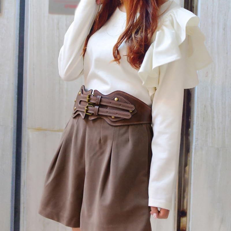 Needle Buckle Women's Elastic Wide Waistband Versatile Women's Coat Waist Cover2