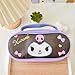 JUTOROSY Cute Pencil Case for Girls, Pu Leather Pencil Pouch with Zipper, Kawaii Stationery, Cartoon Makeup Bag, Pen Case Large Capacity Stationery Bag for School Supplies, Purple