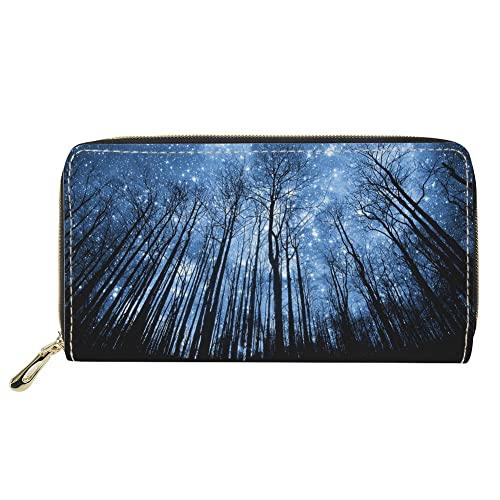 Mumeson Night Forest Leather Wallet Purse Portable Coin Purse Credit Card Storage Coin Wallet With Design #TOP27