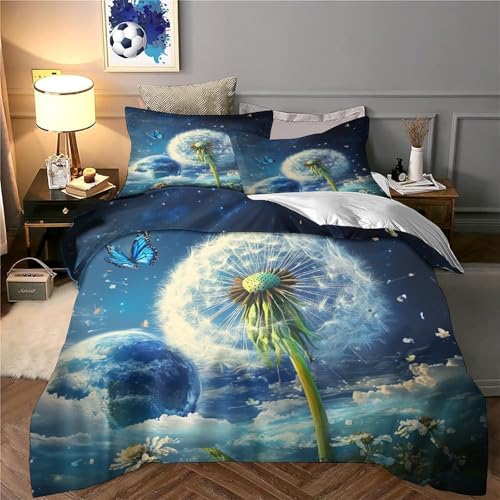 Housse de couette pissenlit 3D 3 pièces microfibre inaltérable 260x220 - 6