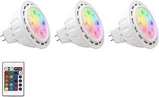 Upgraded RGB MR16 LED Bulb Color Changing, Landscape Bulbs GU5.3 Base, Warm White+15 Colors Choices and 4-Level Brightness Remote Control for 12V Low Voltage Lighting 3-Pack