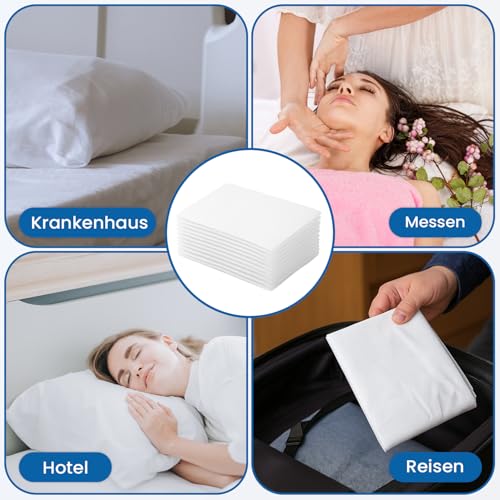 20er Pack – Einweg-Kopfkissenbezug 63x63 cm mit Umschlag – Weiße Einweg-Kissenhülle aus Vliesstoff (Polypropylen) – Für medizinische, kosmetische oder Massageanwendungen – BORNOVA