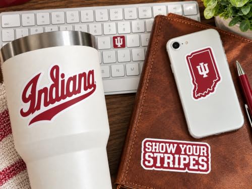 Image of Indiana Hoosiers Stickers & Decals 14 Pc UI Set for Car & Water Bottle