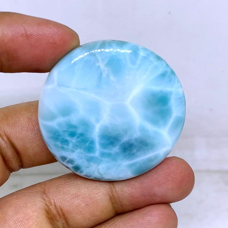 Larimar naturel rond 41mm cabochon en vrac pour création de bijoux DIY - 4