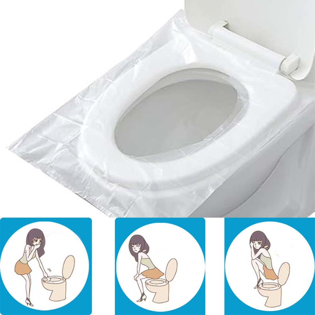 Copri Water USA e Getta 50 PZ Copertura Igienica Monouso per WC Viaggio per Bambini Donne Incinta Campeggio