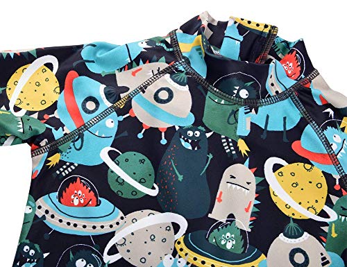 Cadocado Toddler Swimsuits One Piece Rasguard Baby Boys Bathing Suit Infant Zipper Swimwear Short Sleeve Surfing Suit, 2-3Years Old #TOP2