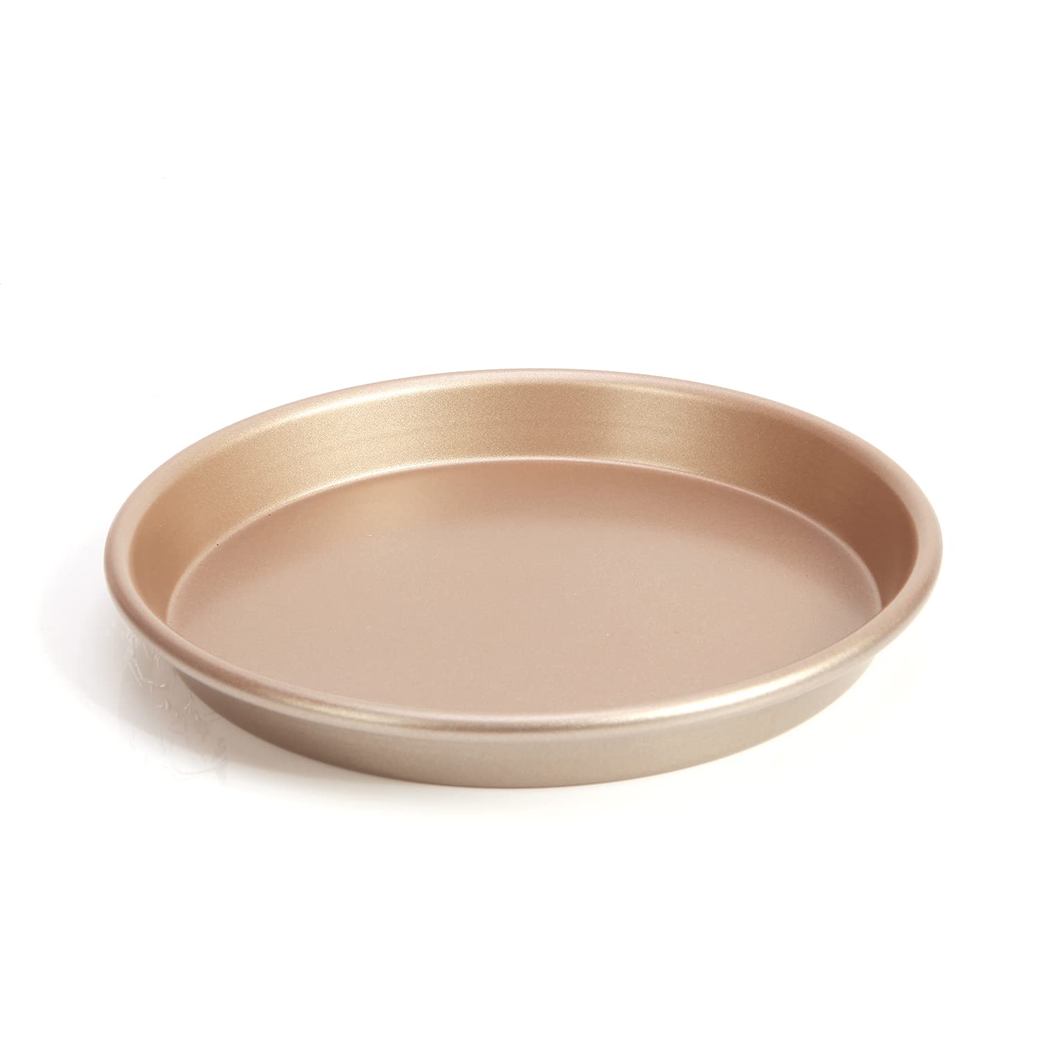 Pizza pot, deep dish pizza pot, 8-inch (about 21.9 cm) steel and non stick baking pizza pot, durable oven pizza pot, round edge, chef and novice pizza tray (Gold)