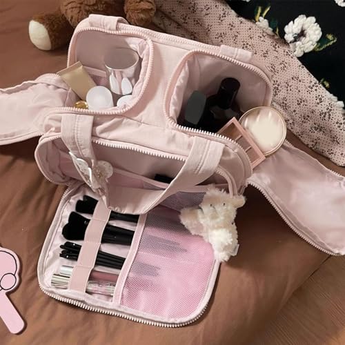 Maison Ginza Cloud Carry Bag, Maison Ginza Bag, Convely Toiletry Bag 4 Major Partitions Dry and Wet Separation, Large Capacity Waterproof with Handle Travel Cosmetic Bag (Black)3