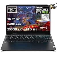 2020 Latest Lenovo Ideapad 3 Gaming Laptop 15.6″ FHD IPS 120Hz Intel Quad-Core i5-10300H (Beats i7-8850H) 64GB DDR4 256GB SSD + 2TB SSD 4GB GTX 1650 Backlit Dolby HDMI Win 10 + iCarp Wireless Mouse