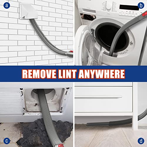 Sealegend 2 Pieces Dryer Vent Cleaner Kit Compatible with Dyson V7 V8 V10 V11 V15 or Higher Models and Dryer Lint Brush Vacuum Hose Attachment Power Lint Remover Refrigerator Coil Brush, Grey - Thumbnail 3