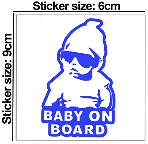 Image of 2 x Vinyl Self-Adhesive Stickers Hangover Baby on Board Decal Funny Blue Car Window Auto B 168