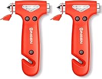 Vista 17 de SENSEN - Cortador de cinturón de seguridad para automóvil, herramienta de emergencia para romper vidrio, kit de escape de martillo de seguridad, 3