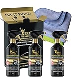 King of Sheen Advanced Ultra Nano Waterless Car Wash and Wax Spray Car Cleaner with Carnauba Wax and Nano Polymers for Unbeatable Protection and Shine,(3 x 500ml)+2 Professional Microfibre Cloths