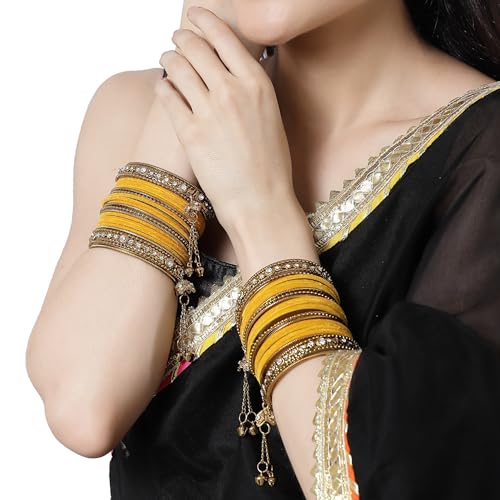 Gold-Plated Velvet American Diamond Bangles