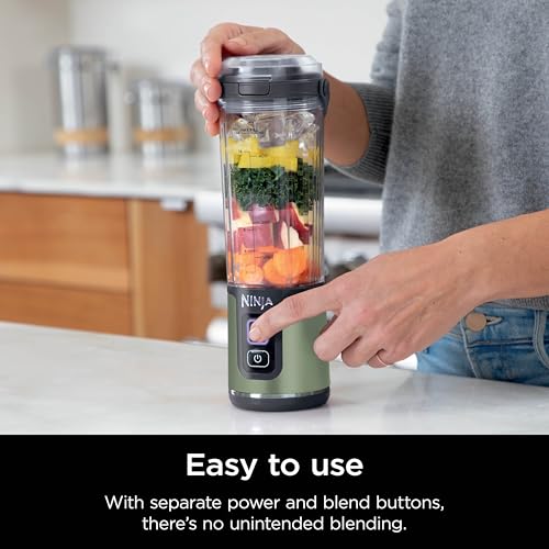 Image of Ninja Blast Portable Blender, Cordless, 18oz. Vessel, Personal Blender For-Shakes and Smoothies, BPA Free, Leakproof-Lid and Sip Spout, USB-C Rechargeable, Dishwasher Safe Parts, Olive Green, BC151OG