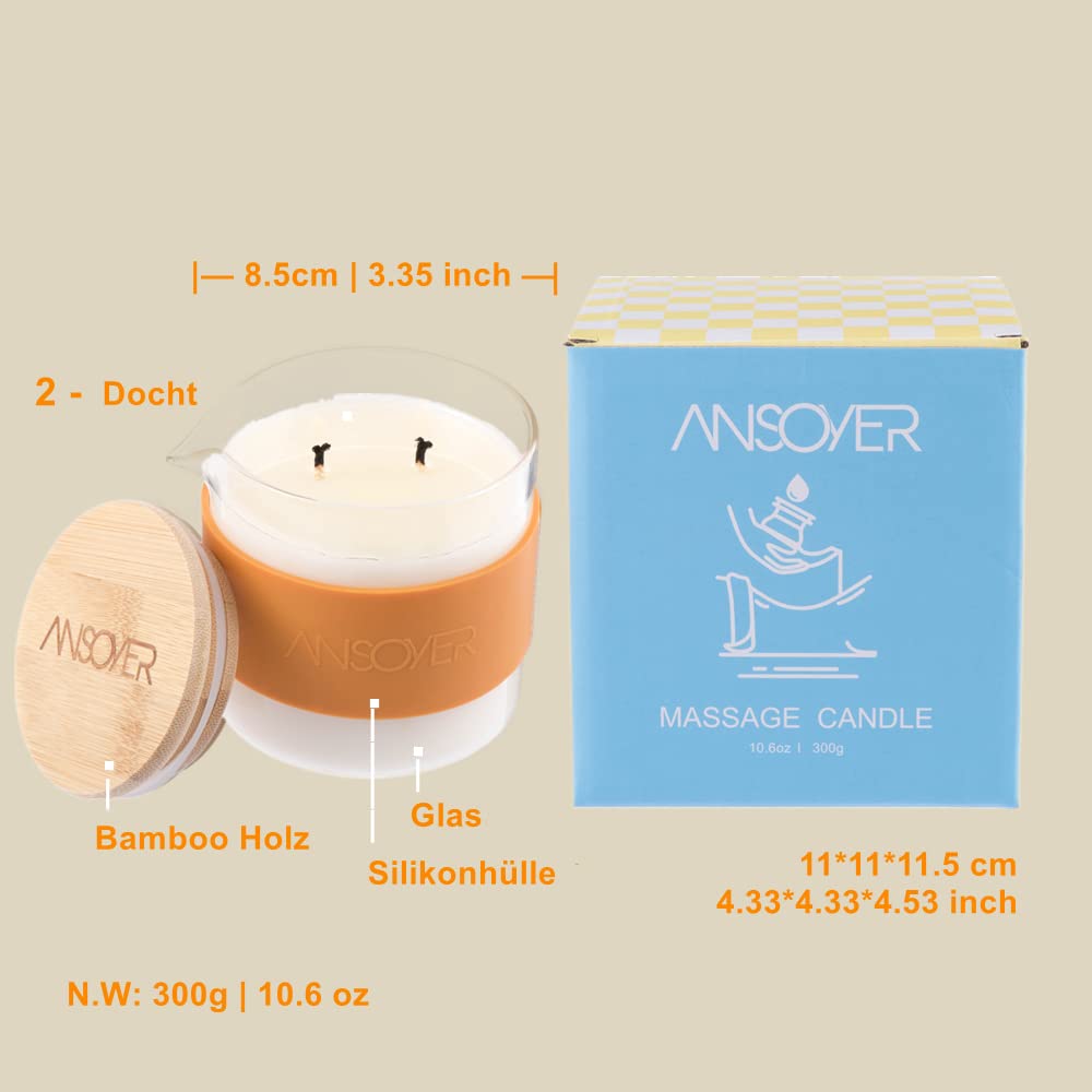 Vela de Aceite de Masaje - Vela de Loción Corporal de Lujo - Hidratante y Nutritiva para SPA en Casa (Whisky Bourbon Vainilla, 300g)