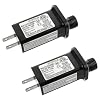 12V 6W LED Transformer Replacement Class 2 Power LED Controller with 8 Modes Supply for Christmas String Light Inflatable Decorations IP44 Waterproof Low Voltage Transformer2 Pcs