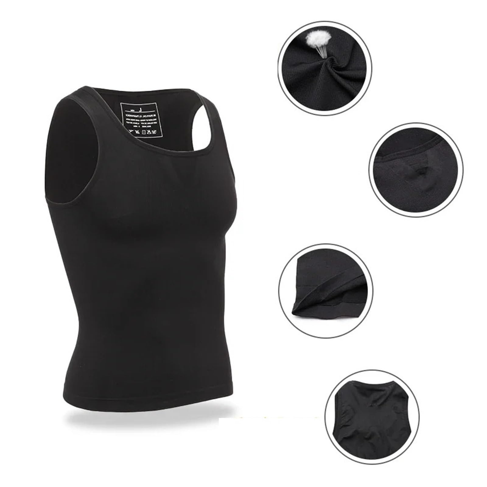 Camiseta Reductora Hombre Camiseta de compresión for Hombre Adelgazante Moldeador de Cuerpo for Ocultar Moobs Camisetas sin Mangas for Entrenamiento Camisetas Interiores(2PCS,XXL)