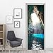 Uufgnhk Autocollants simples pour porte - Paysage grotte - Pour salon, maison, chambre à coucher