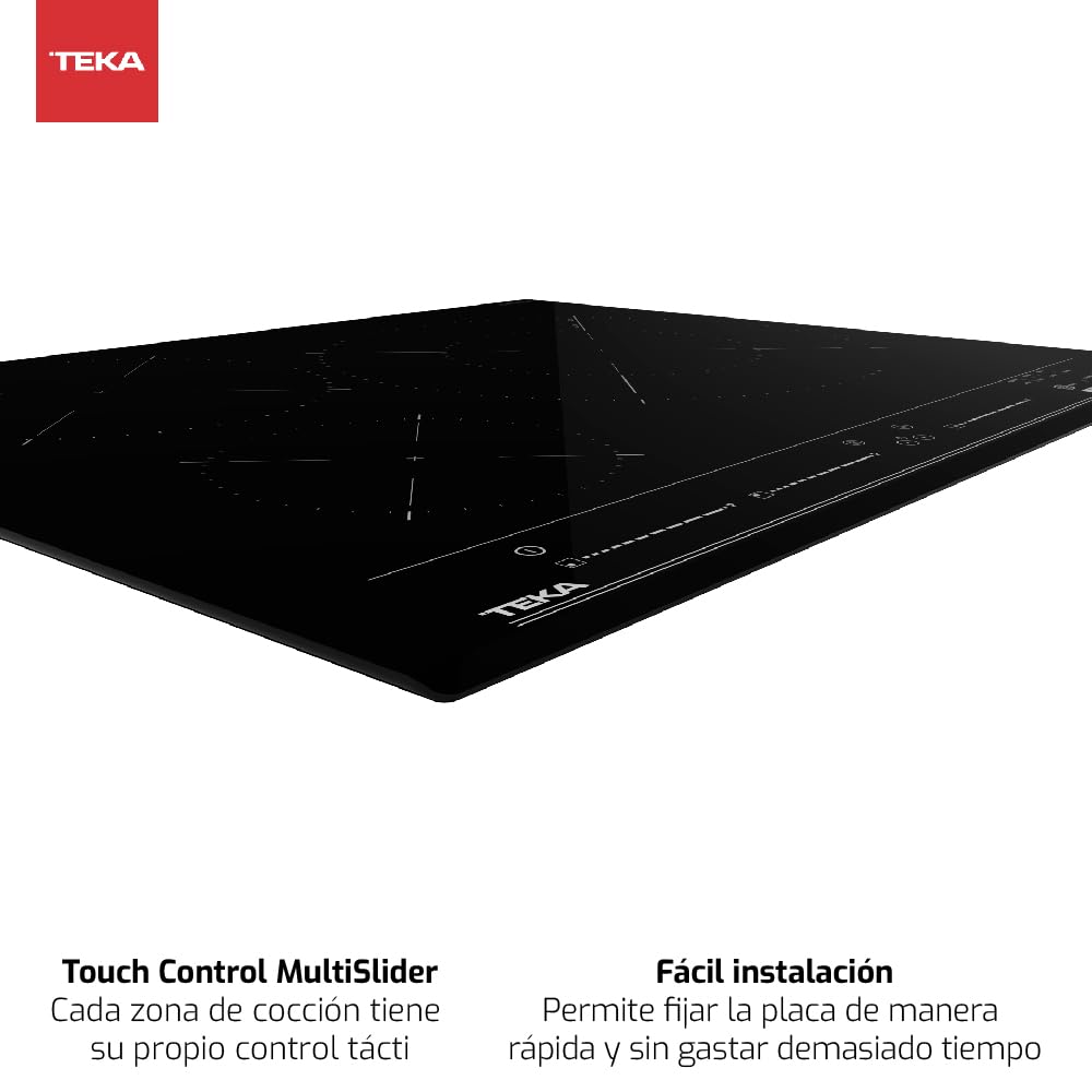 TEKA Placa Inducción 60 cm, 3 Fuegos, Touch Control Multislider, Zona Paellera, Stop & Go, Sistemas de Seguridad, Modelo MestrePaeller IZC 63320 MPS BK
