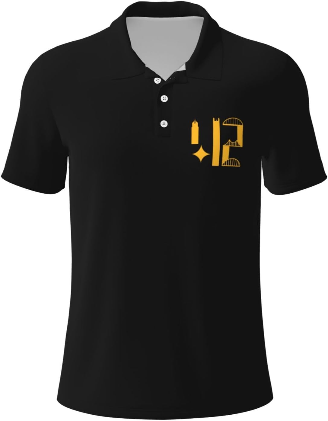 Pittsburgh Skyline 412 Men’s Polo Shirts Casual Polo Shirts for Men