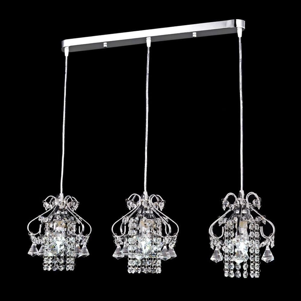Hertl Lámpara colgante de cristal for restaurante, lámpara colgante creativa for comedor, Bar, cafetería, balcón, pasillo, lámparas colgantes (Color : 3 Head-sideways)