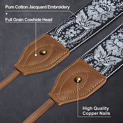 Padwa Lifestyle 2" Wide Classic Crazy Horse Art Cowhide Head Camera Strap - Image 2
