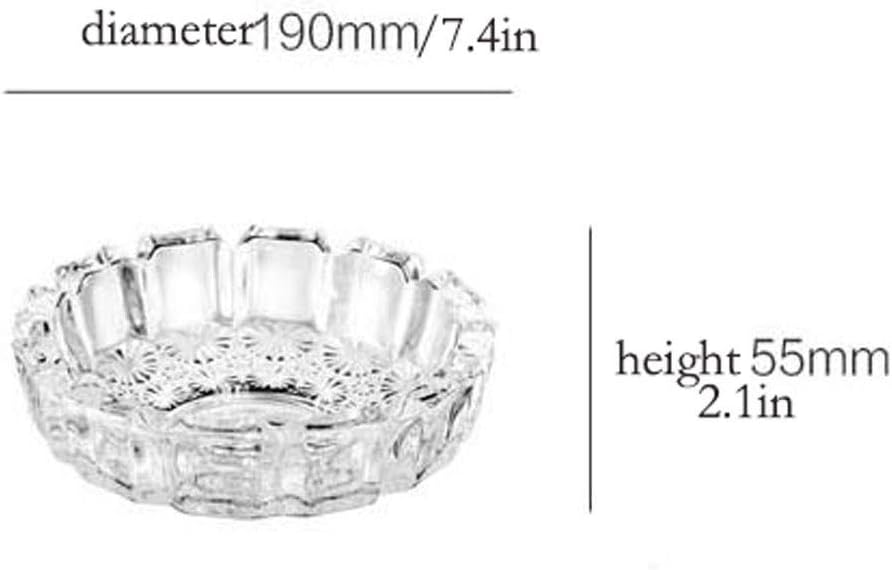 Home Ashtray Glass Ashtray Transparent Glass Ashtray Round Creative Crystal Ashtray Fashion Indoor And Outdoor Living Room Home Ashtray Household ashtrays