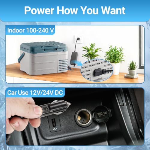 Image of Erivess 12v Refrigerator 11 Quart, -4F-68F, Electric Cooler for Car