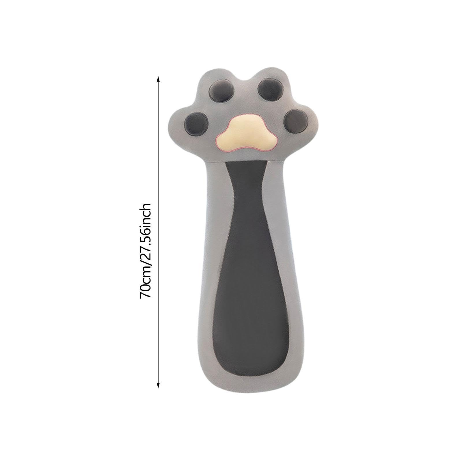 Cuscino di Peluche a Forma di Zampa di Gatto, Animale Imbottito a Corpo Lungo, Coperta di Peluche a Forma di Gatto, Simpatico Giocattolo di Peluche PE, Grigio