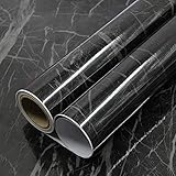 Black Marble Contact Paper Weiseni Marble Wallpaper 23.6' x 196.8' Peel and Stick Countertops...