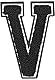 Urban Classics Aufnähbuchstaben UC Letter V, Schwarz, One Size, UC008-00379-0050