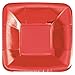 12 cm foliowe czerwone kwadratowe papierowe talerze na przekąski, 8 sztuk