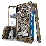 PimpCase Compatible with iPhone X Case, Durable Hybrid Rugged Armor Shockproof Phone Cover with Built in Metal Kickstand Camoflage