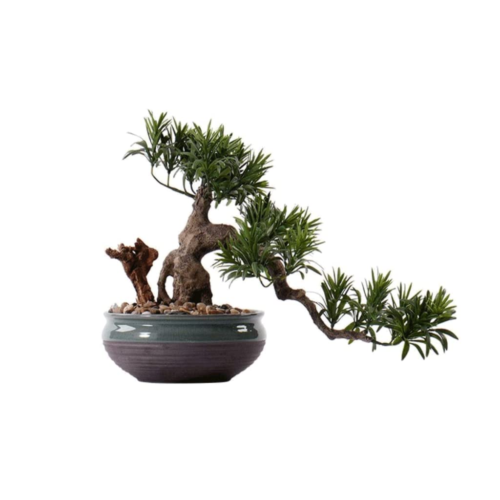 AYCDL Artificial Bonsai Tree Fake Plant In Pot Artificial Japanese Cedar Bonsai Tree Faux Bonsai for Home Office Indoor Décor