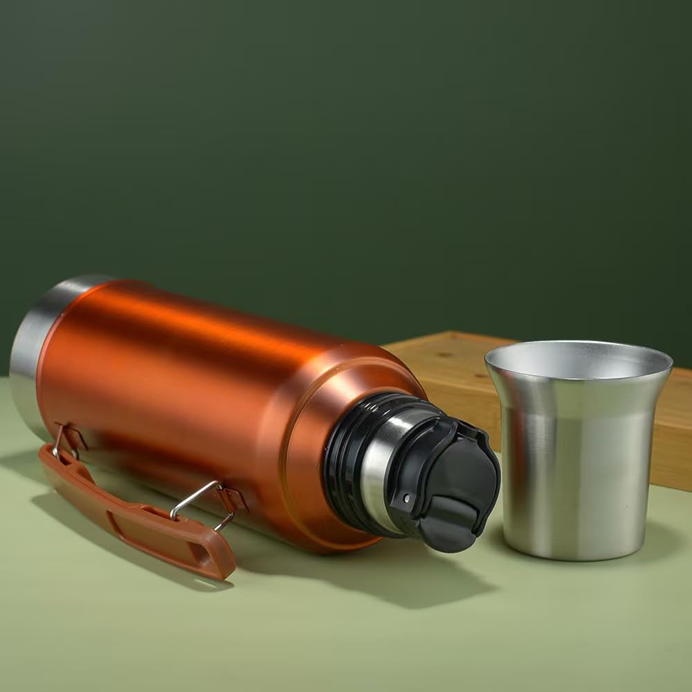 Neue Version Edelstahl vakuumisoliert 1,2 l Mate Tee – kalt für 48 Stunden – 20 Stunden eisgekühlt – spülmaschinenfest – Reisebecher für kalte oder heiße Getränke, BPA-freie Thermoflasche