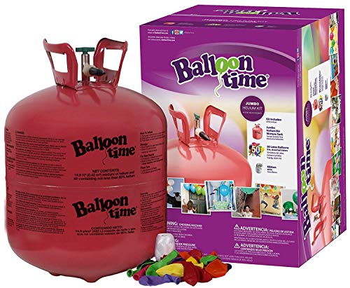 BLUE RIBBON Helium Tank with 50 Balloons and White Ribbon + 12 Purple Weights + Plus Tying Tool - Image 7
