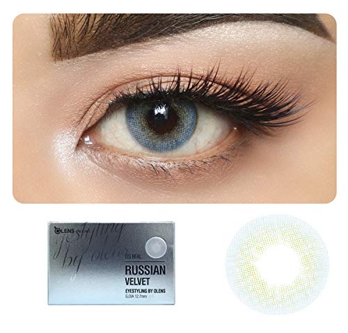 Image of OLENS Monthly Color Contact Lens - 1Month Coloured Contact Lens (Monthly Disposable / 2Pcs), Russian Velvet Blue