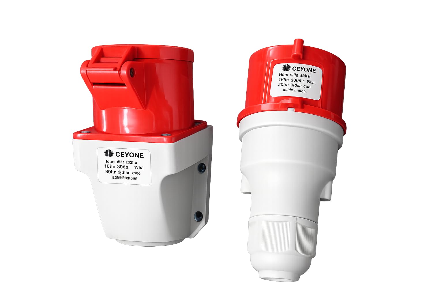Industrial Wall Socket and Plug, 32A, 5 Pin, Red and White | Water and Dust Proof-image-45